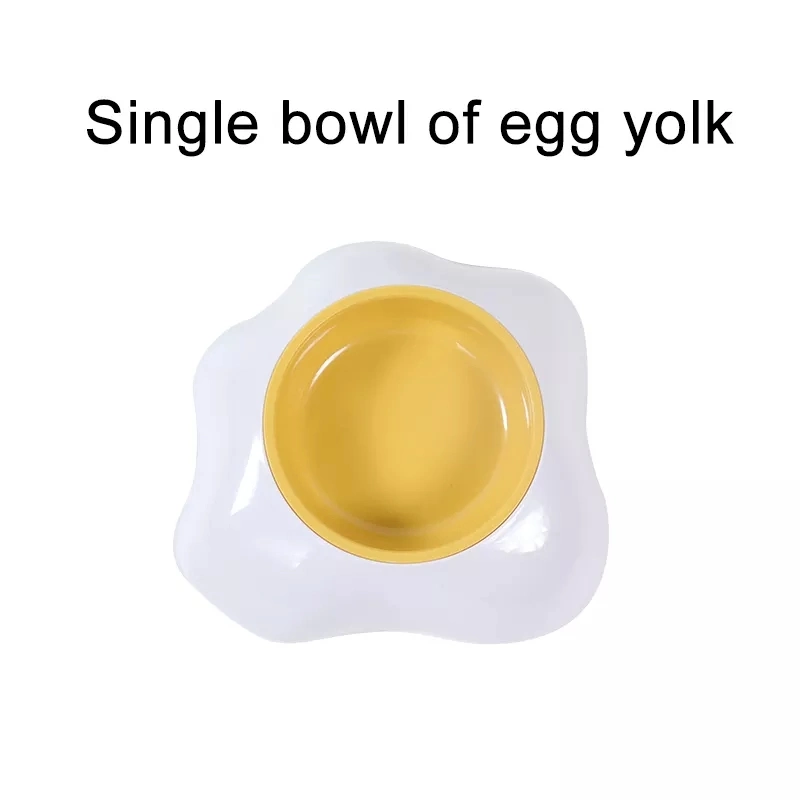 Pet Food Bowl Non-Slip Double Layer Egg Yolk Pet Feeding Bowl