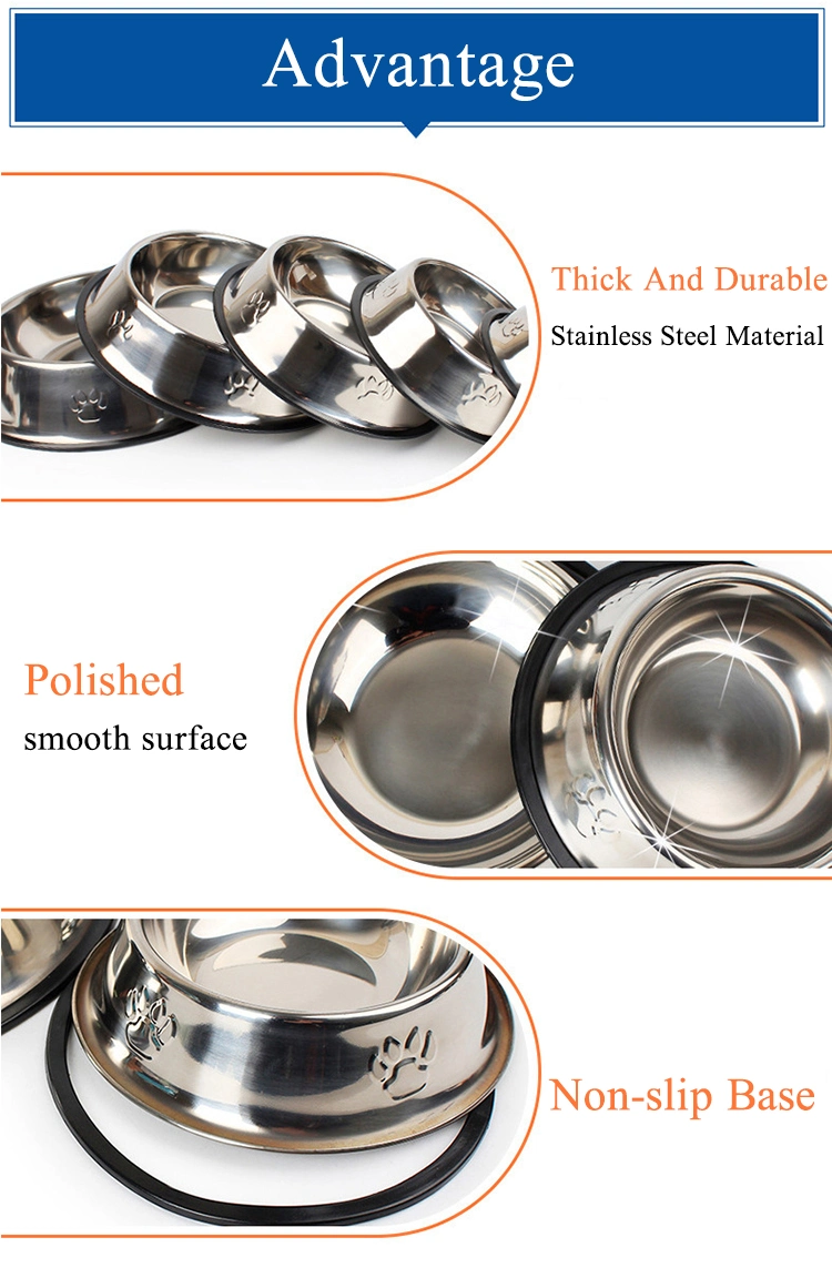 Pet Accessories Portable Pet Dog Feeding Bowls Stainless Steel Dog Bowl