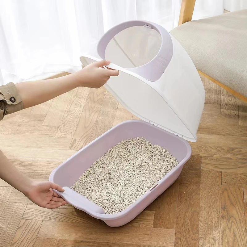 Litter Box, Closed Lid, Extra-Large Litter Box, Corner or Extra-Large Size Cat Toliet