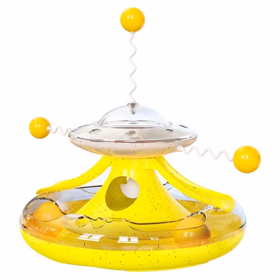 Artigos para animais de estimação Funnuy Cat Toy Dispenser de comida para gatos com mesa giratória móvel com trilho circular
