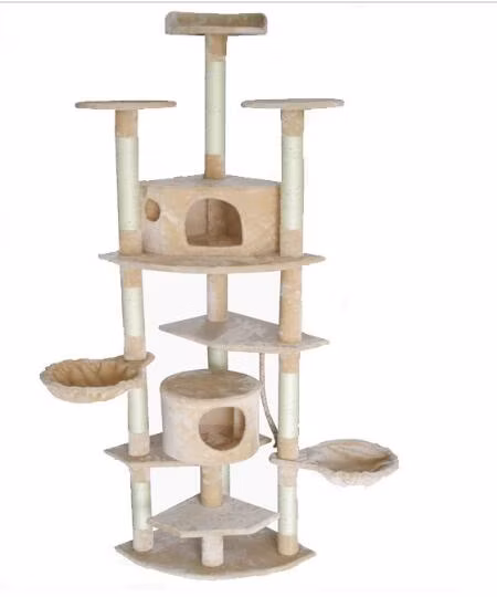 Árvore enrolada em corda de sisal natural para arranhar árvore para escalar gatos