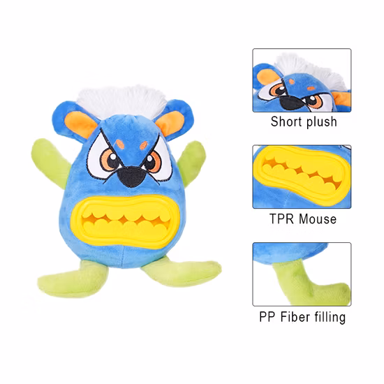 Rena Pet venda imperdível animal em forma de monstro squeaker recheado TPR pet brinquedo de pelúcia para alimentação