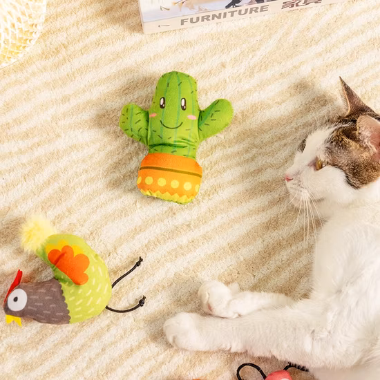 Rena Pet Novo design primavera colorido gato pelúcia brinquedos de pele provocante sortidos com catnip